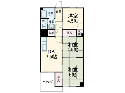 岩崎サンコーポ(3DK/3階)の間取り写真