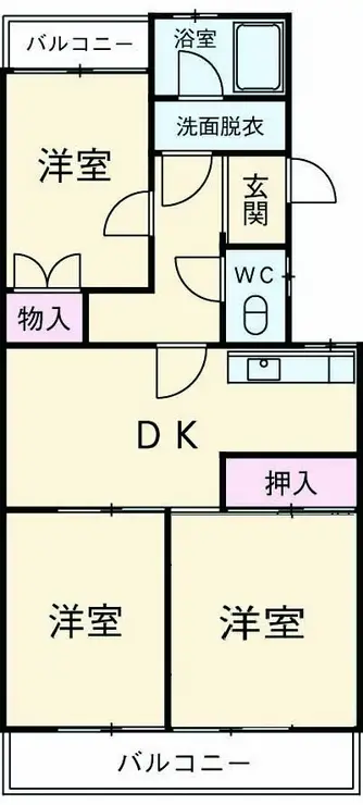 けやき台ハイツ 2階階 間取り