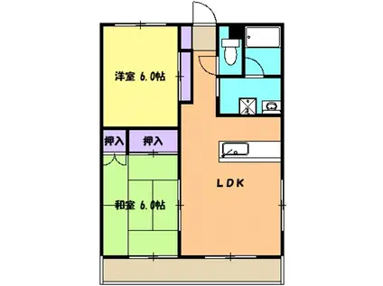 カインドネスナカヤド(2LDK/1階)の間取り写真