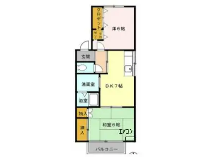 スカイパーク清洲(2DK/2階)の間取り写真
