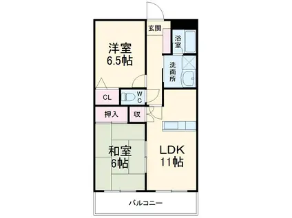 フェリス南平(2LDK/3階)の間取り写真