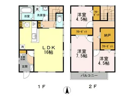 東海道本線 沼津駅 バス乗車時間：8分 天神ヶ尾バス停で下車 徒歩2分 2階建 築10年(3LDK)の間取り写真