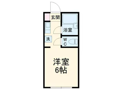 クレスト(ワンルーム/3階)の間取り写真