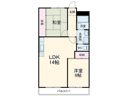 第一メゾン春日野(2LDK/2階)の間取り写真