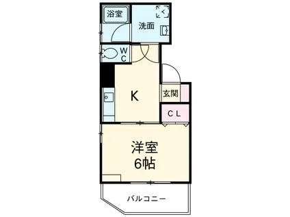 クリーンメゾンアラタマ(1K/4階)の間取り写真
