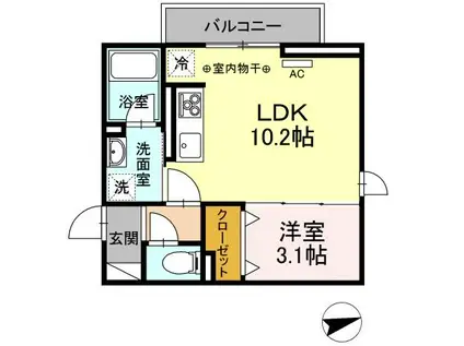 グラン カナル(1LDK/2階)の間取り写真