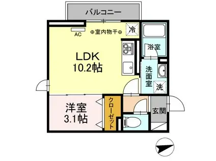 グラン カナル(1LDK/2階)の間取り写真