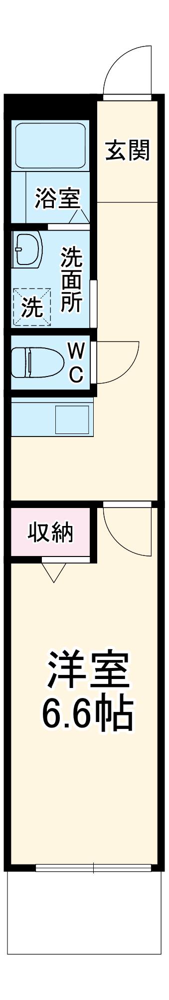フラット南流山(1K/2階)の間取り写真