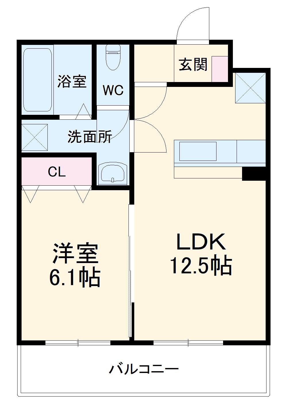 グランサンク(1LDK/3階)の間取り写真