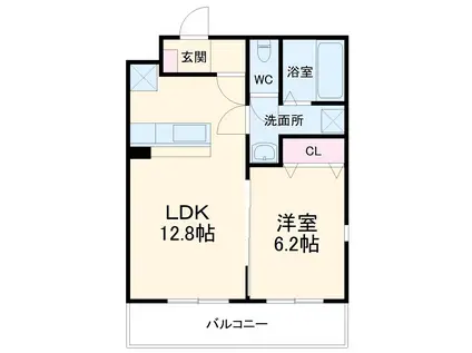 グランサンク(1LDK/3階)の間取り写真
