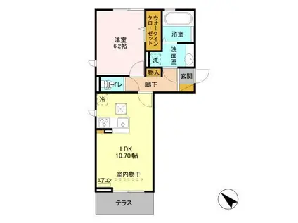 ハイツ・MOKO(1LDK/1階)の間取り写真