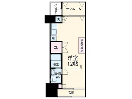 アペルト千葉(ワンルーム/3階)の間取り写真