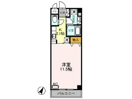 コージィコート桜井(1K/4階)の間取り写真