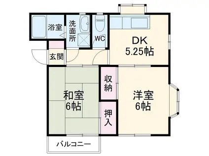 ハイツベルマーレ3(2DK/2階)の間取り写真