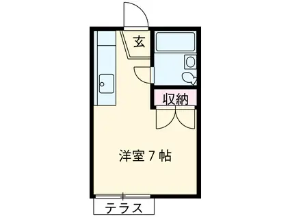 コーポ山下(ワンルーム/2階)の間取り写真