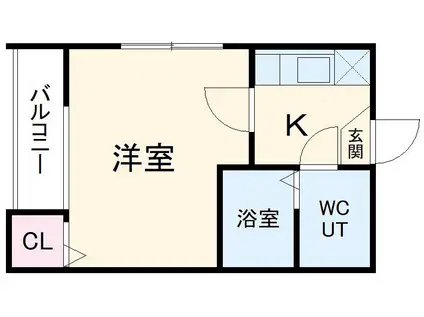 ポルテ星宮(1K/1階)の間取り写真