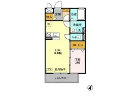 PRINCESS Ⅰ(1LDK/2階)の間取り写真