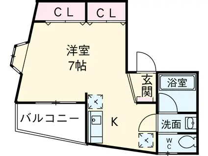 メルヴェイユ2(ワンルーム/2階)の間取り写真