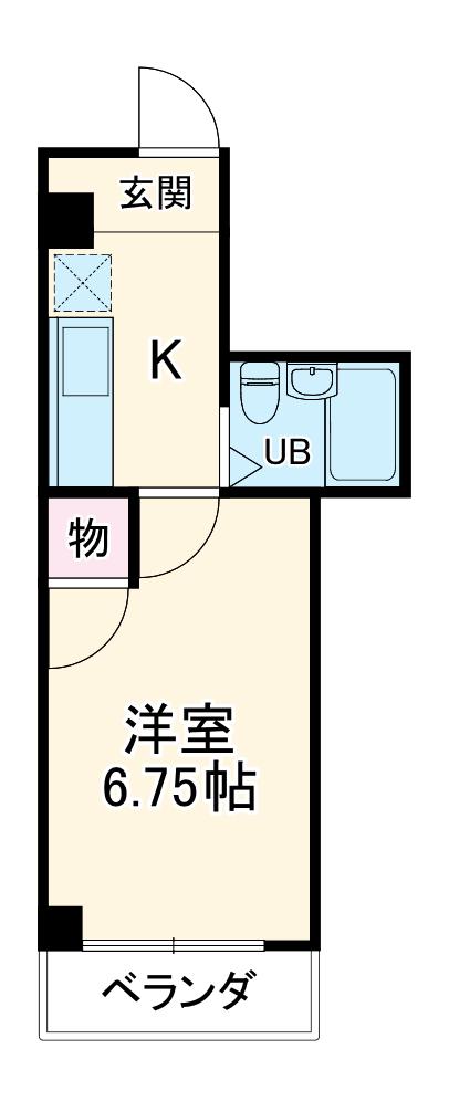 シャトレーツカサ(1K/2階)の間取り写真