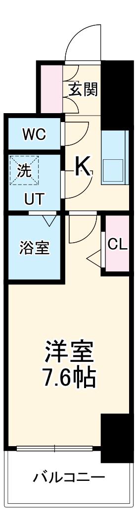エスリード葵桜通(1K/11階)の間取り写真