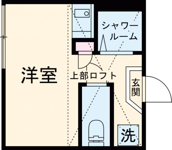 カーサローズ(ワンルーム/1階)の間取り写真