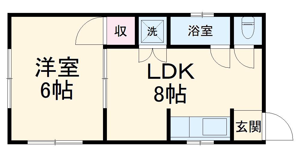 パレスA(1LDK/1階)の間取り写真