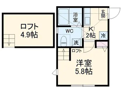 美ーMING北里Ⅱ(1K/1階)の間取り写真