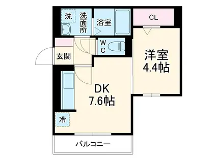 ヴィクトワール(1DK/3階)の間取り写真