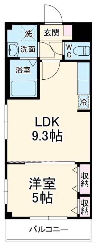 REGULUS緑が丘(1LDK/2階)の間取り写真