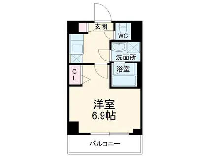 ALTERNA横濱阪東橋(1K/4階)の間取り写真