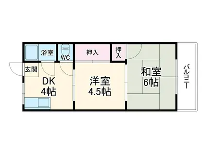 第一富士マンション(2DK/2階)の間取り写真