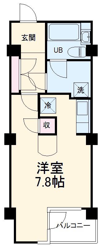 パティオス18番街(ワンルーム/1階)の間取り写真