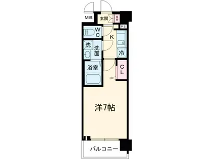 ファーストフィオーレ京都円町(1K/2階)の間取り写真