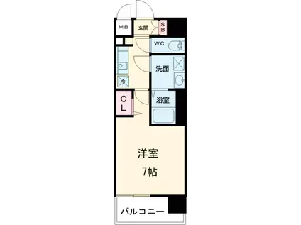 ファーストフィオーレ京都円町(1K/4階)の間取り写真