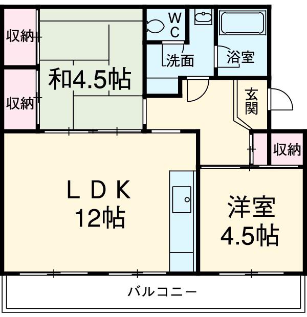 トモエコーポ(2LDK/3階)の間取り写真