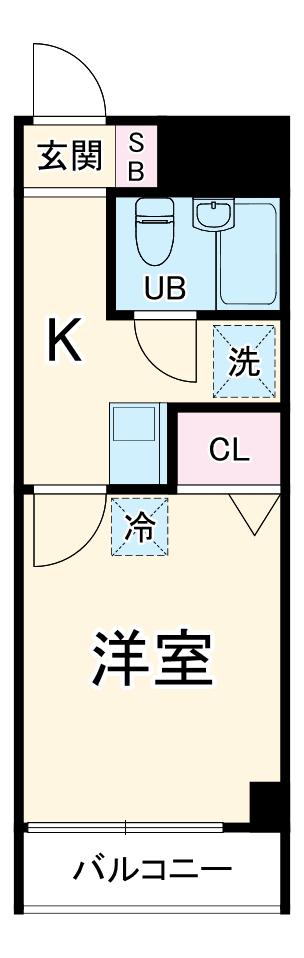 マイナビSTAYミライエ所沢(1K/2階)の間取り写真
