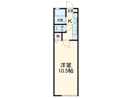 レトア花池Ⅱ(1K/1階)の間取り写真