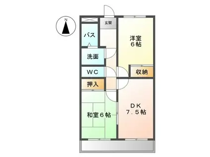 ラブリーハウスⅡ番館・Ⅲ番館(2DK/3階)の間取り写真