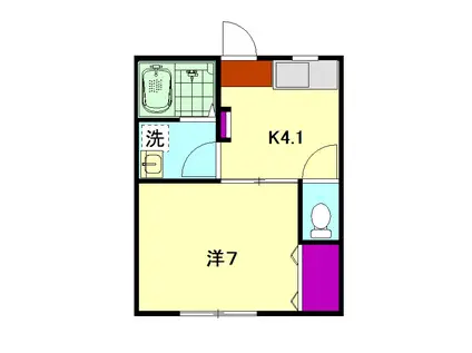 コンフォート辰巳(1K/1階)の間取り写真