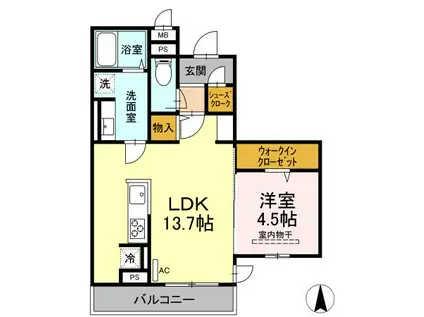 ガーデンテラスⅡ(1LDK/3階)の間取り写真