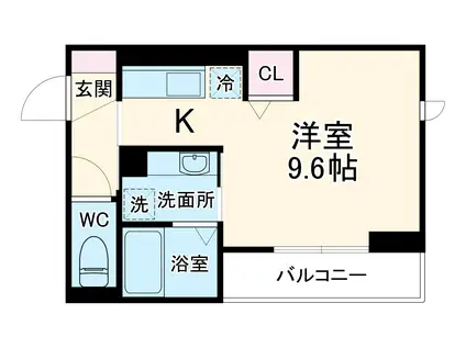 D-HILLS佐藤(ワンルーム/2階)の間取り写真