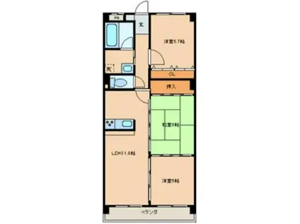 SUN BEAUTIFUL 岡崎(3LDK/6階)の間取り写真