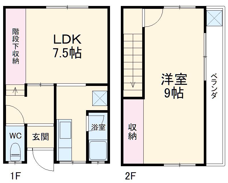 JS豊中E棟(1LDK)の間取り写真