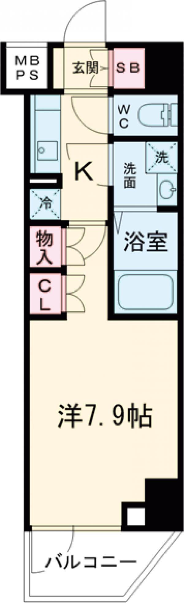 クレヴィスタ綾瀬2(1K/4階)の間取り写真
