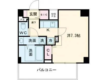 クレヴィスタ綾瀬2(1K/8階)の間取り写真