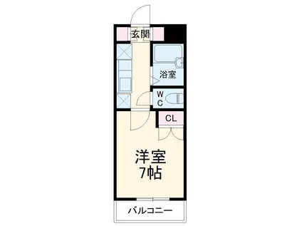 レジディア浦安(1K/4階)の間取り写真