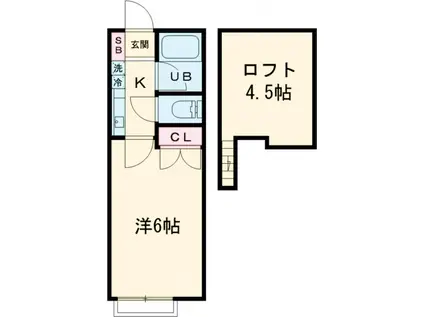 プランツ四季(1K/1階)の間取り写真