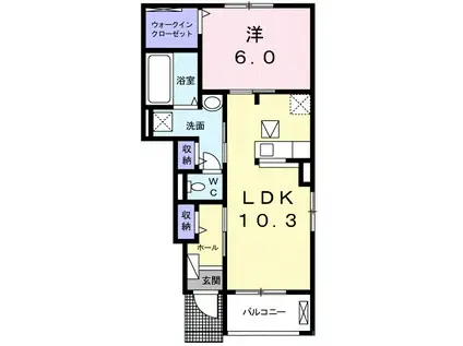 ベルローザ(1LDK/1階)の間取り写真