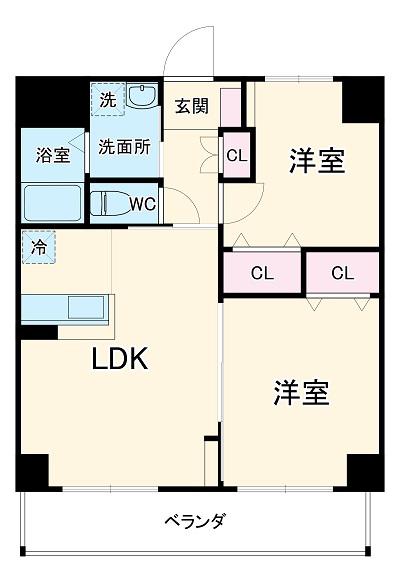 AZALEA八田(2LDK/5階)の間取り写真
