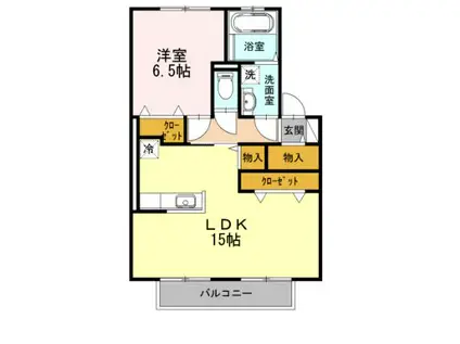 CAPE HILLS Ⅱ(1LDK/2階)の間取り写真